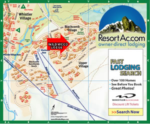 Whistler Wildwood Lodge Accommodation Map